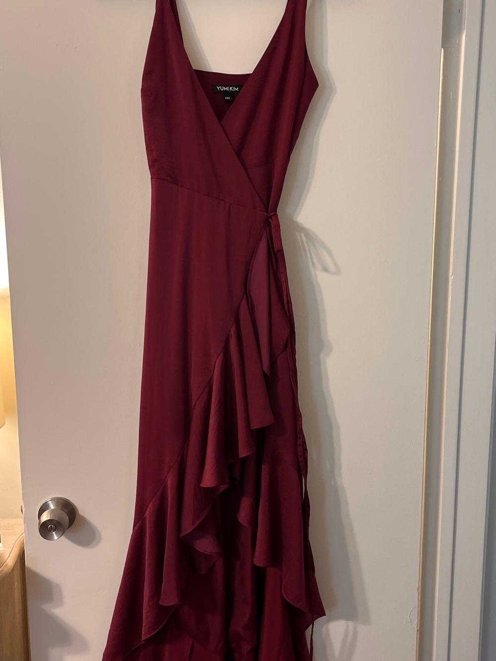 Yumi Kim Anthropologie Magenta Silky Wrap Dress
